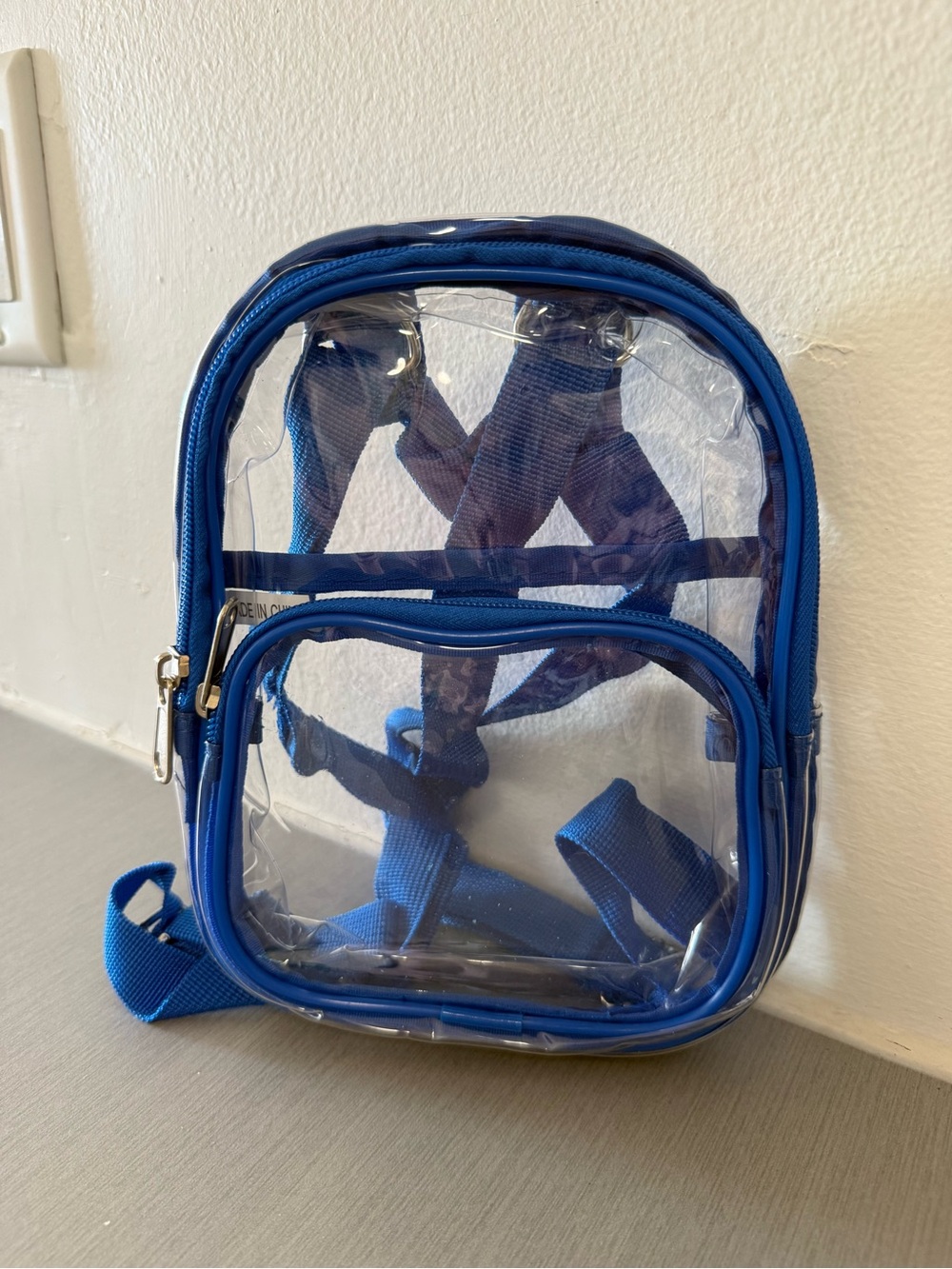 Clear Blue Mini Backpack Stadium Approved Transparent Bag